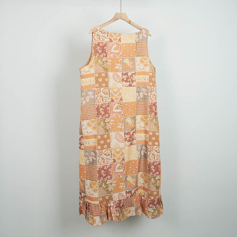 Ethnic Floral Cotton Sleeveless Nightdress - image 4
