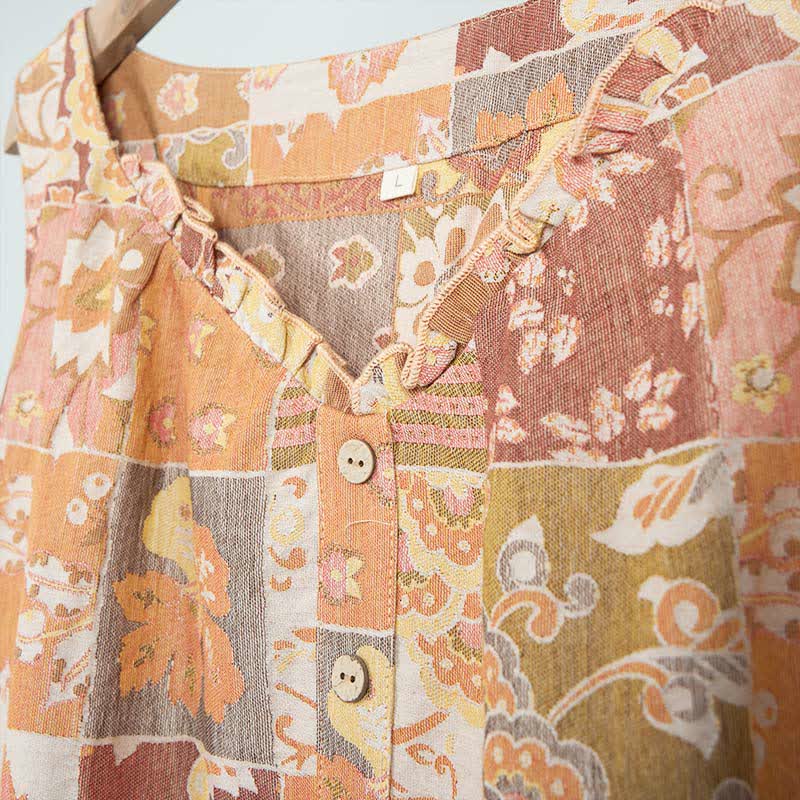 Ethnic Floral Cotton Sleeveless Nightdress - image 5