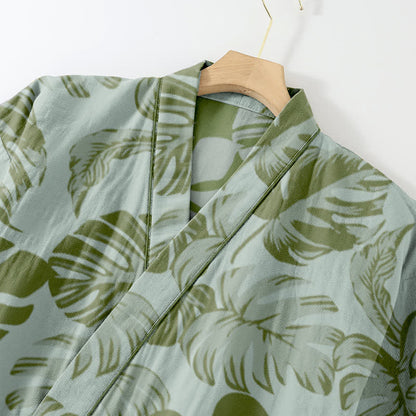 Monstera Cotton Gauze Kimono Loungewear Set - image 5
