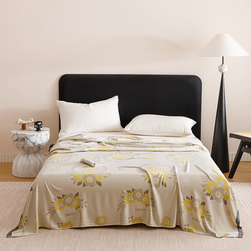 Flower Wreath Print Cooling Sheet Bedspread - Queen - image 0