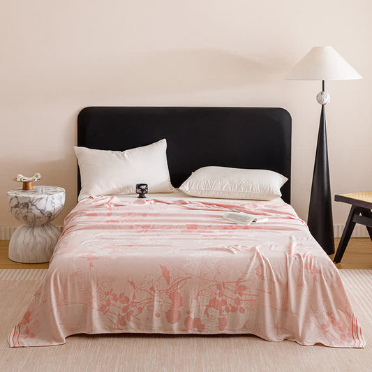 Rustic Floral Print Cooling Sheet Bedspread - Pink - Queen - image 0