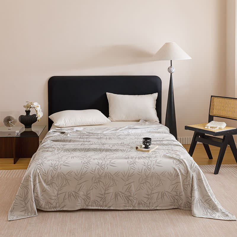 Bamboo Print Cooling Sheet Bedspread - Silver - Queen - image 3