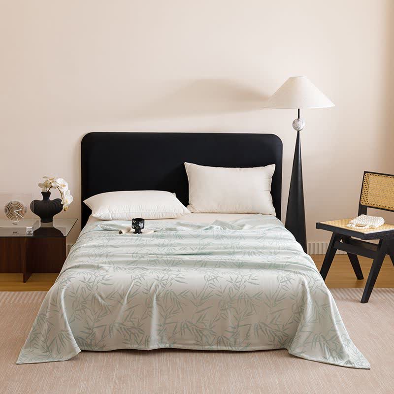 Bamboo Print Cooling Sheet Bedspread - Blue - Queen - image 1