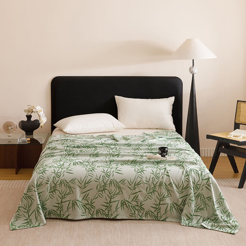 Bamboo Print Cooling Sheet Bedspread - Green - Queen - image 2