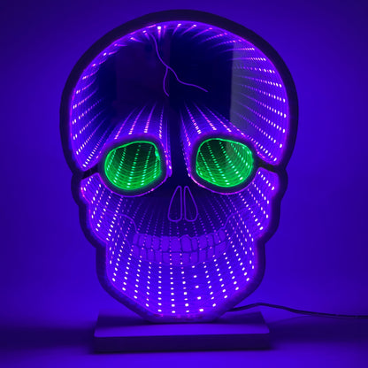 Halloween Skull Infinity Lights with Stand - 2PCS - 2.36"W x 6.69"L x 9.45"H - image 5