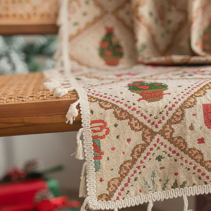 Christmas Tree & Bow Print Holiday Curtain - image 5