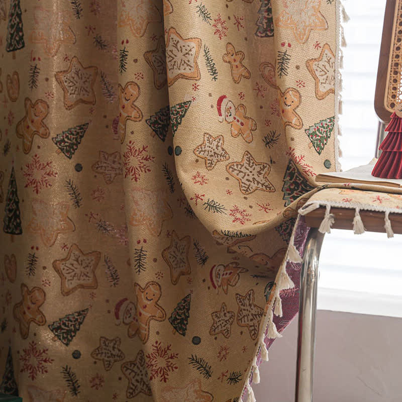 Christmas Gingerbread Man Holiday Curtain - image 4