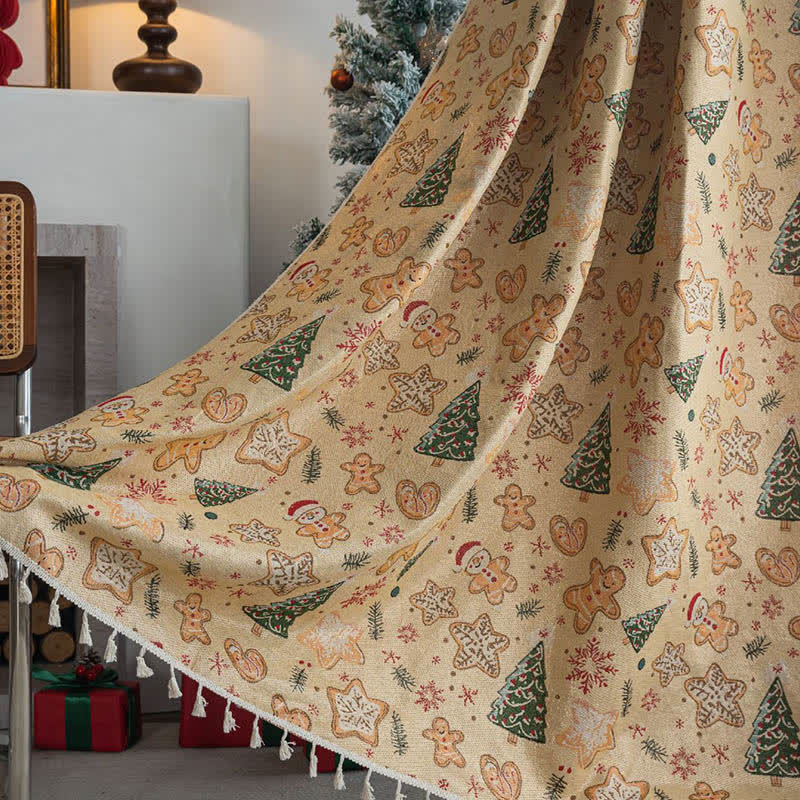 Christmas Gingerbread Man Holiday Curtain - image 2