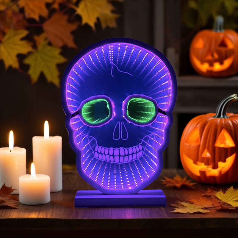 Halloween Skull Infinity Lights with Stand - image 0