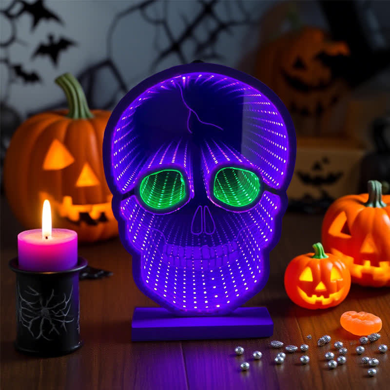 Halloween Skull Infinity Lights with Stand - image 2