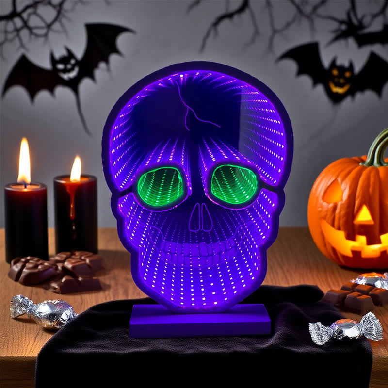 Halloween Skull Infinity Lights with Stand - image 3