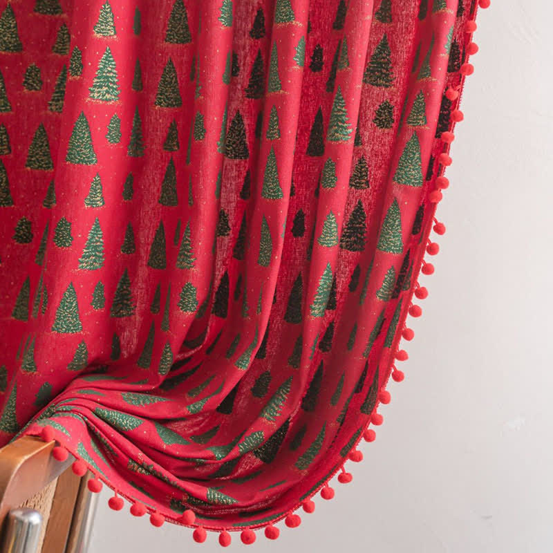 Christmas Fir Tree Holiday Curtain - image 4