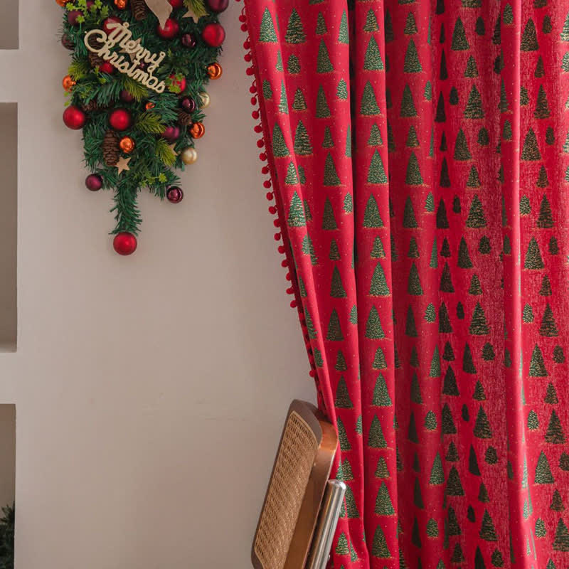 Christmas Fir Tree Holiday Curtain - image 7