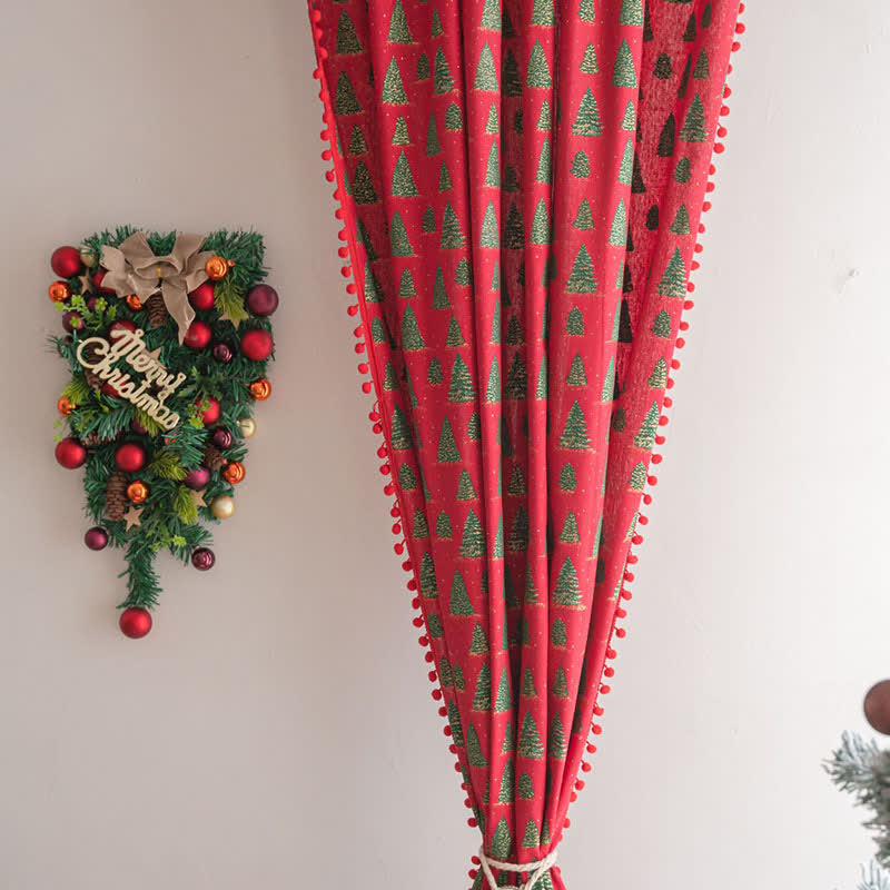 Christmas Fir Tree Holiday Curtain - image 6