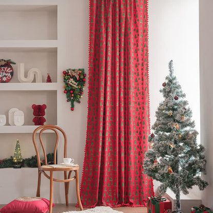 Christmas Fir Tree Holiday Curtain - image 1