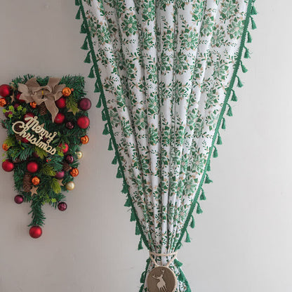 Christmas Floral Edelweiss Print Curtain - image 5