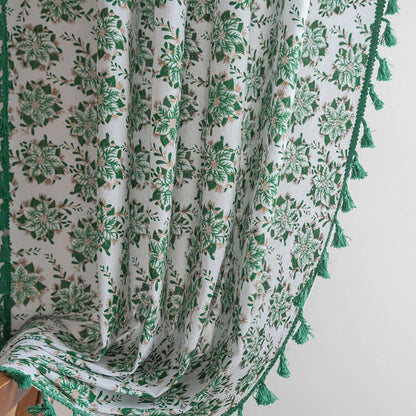 Christmas Floral Edelweiss Print Curtain - image 4