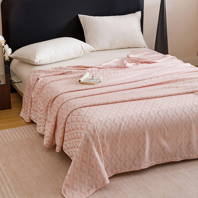 Geometric Plaid Cooling Sheet Bedspread - image 1