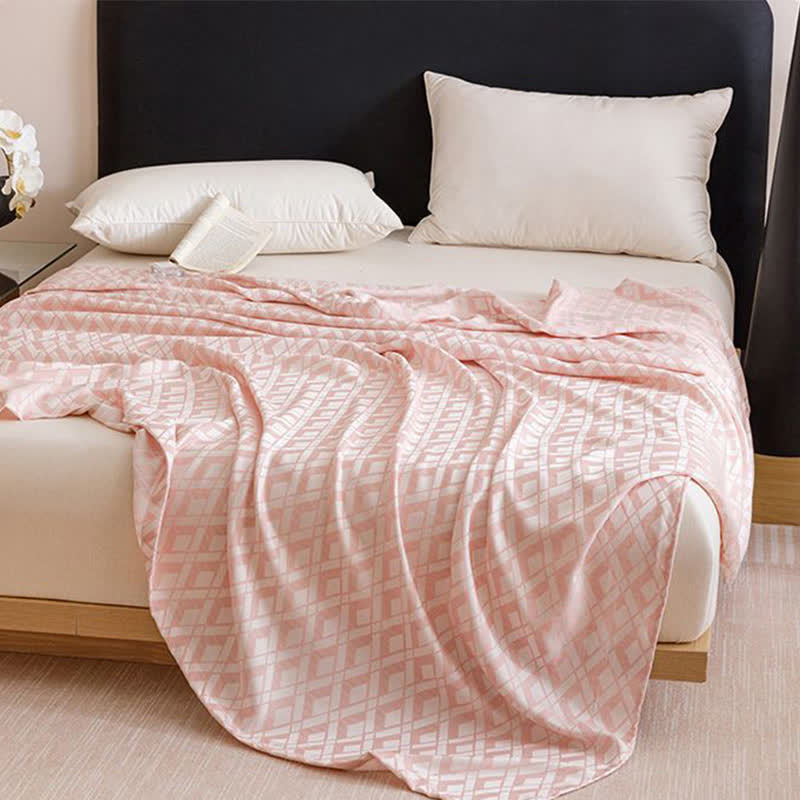 Geometric Plaid Cooling Sheet Bedspread - image 2