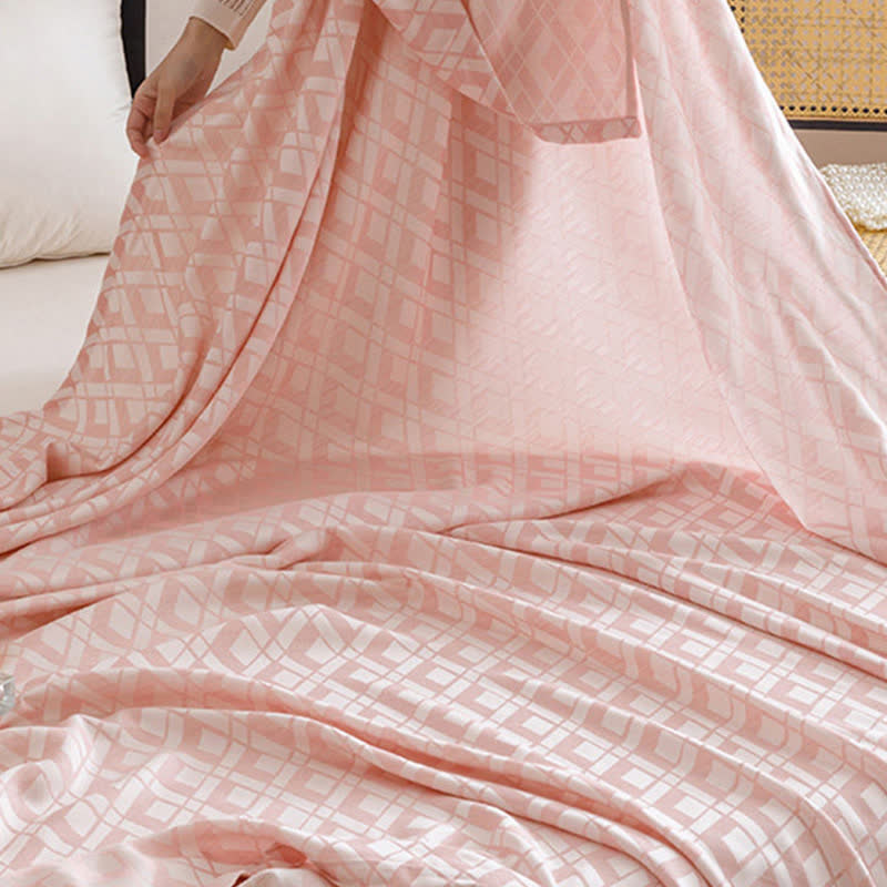 Geometric Plaid Cooling Sheet Bedspread - image 7