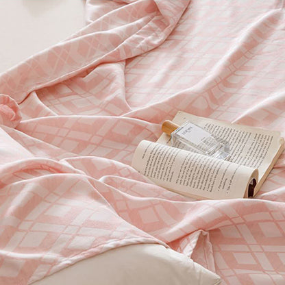 Geometric Plaid Cooling Sheet Bedspread - image 6