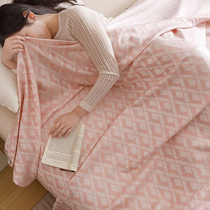 Geometric Plaid Cooling Sheet Bedspread - image 4