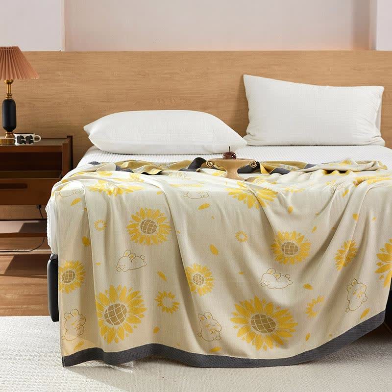 Sunflower Rabbit Cooling Sheet Bedspread - image 1