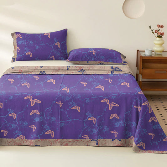 Nature-inspired Butterfly Cotton Sheet Bedspread - 2PCS Pillowcases - 41" x 20" - image 0