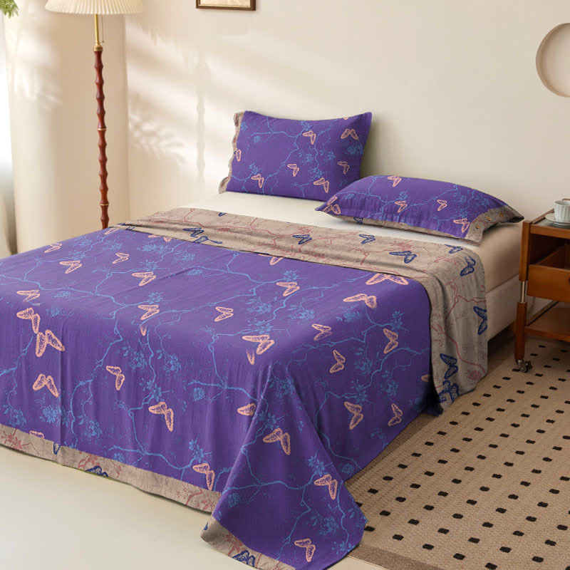 Nature-inspired Butterfly Cotton Sheet Bedspread - image 1