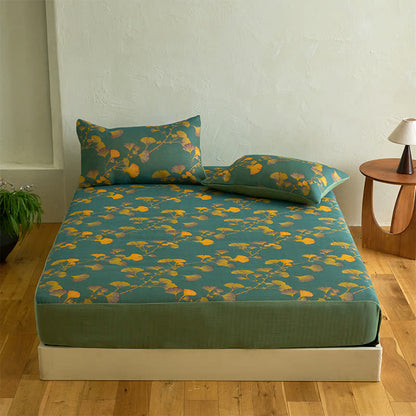 Large Ginkgo Leaf Cotton Fitted Sheet - image 2