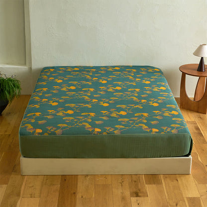 Large Ginkgo Leaf Cotton Fitted Sheet - image 4