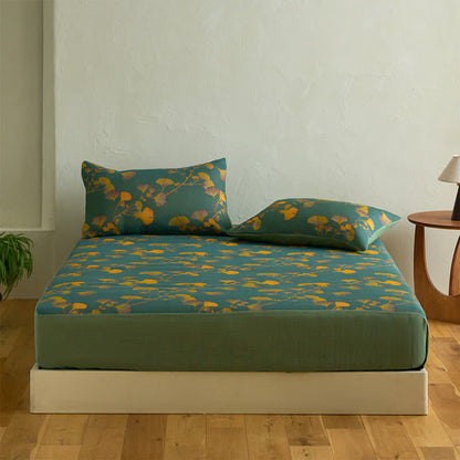 Large Ginkgo Leaf Cotton Fitted Sheet - image 3