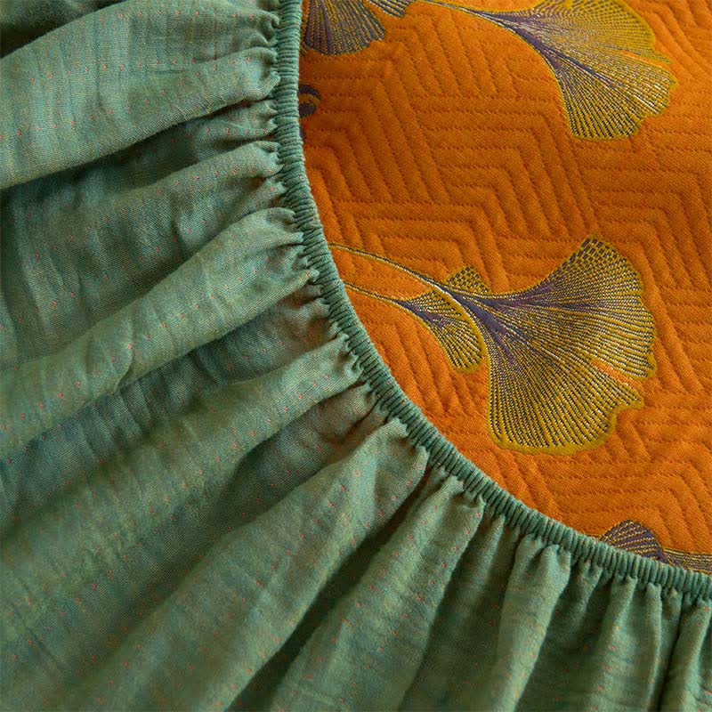 Large Ginkgo Leaf Cotton Fitted Sheet - image 9