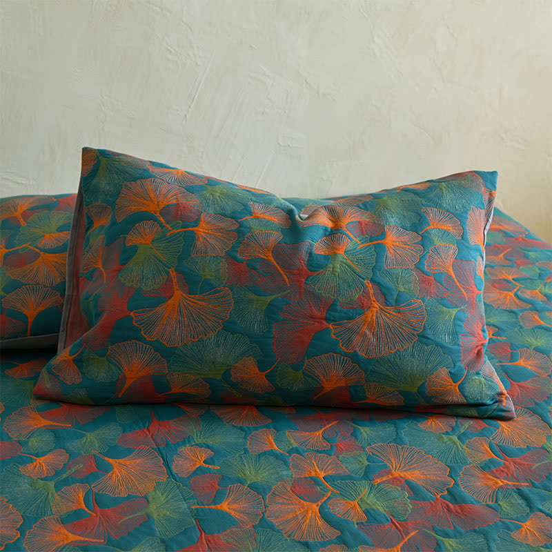 Ginkgo Leaf Cotton Gauze Fitted Sheet - image 4