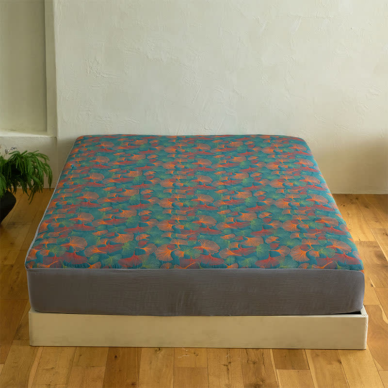 Ginkgo Leaf Cotton Gauze Fitted Sheet - image 2