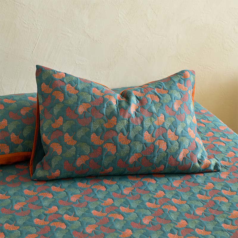 Ginkgo Cotton Gauze Jacquard Fitted Sheet - image 3