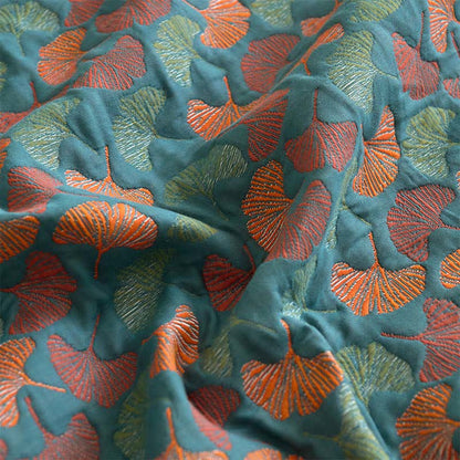 Ginkgo Cotton Gauze Jacquard Fitted Sheet - image 5