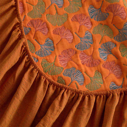 Ginkgo Cotton Gauze Jacquard Fitted Sheet - image 6