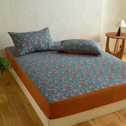 Ginkgo Cotton Gauze Jacquard Fitted Sheet - image 1