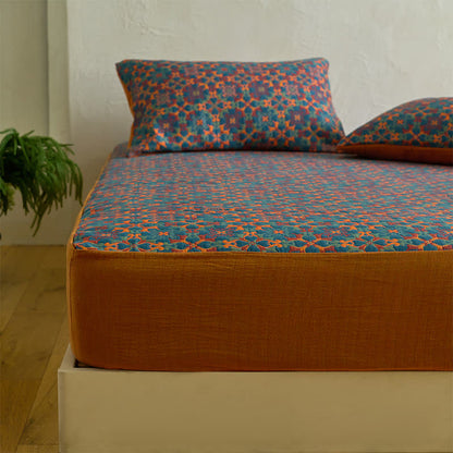 Retro Geometric Pattern Cotton Fitted Sheet - image 3