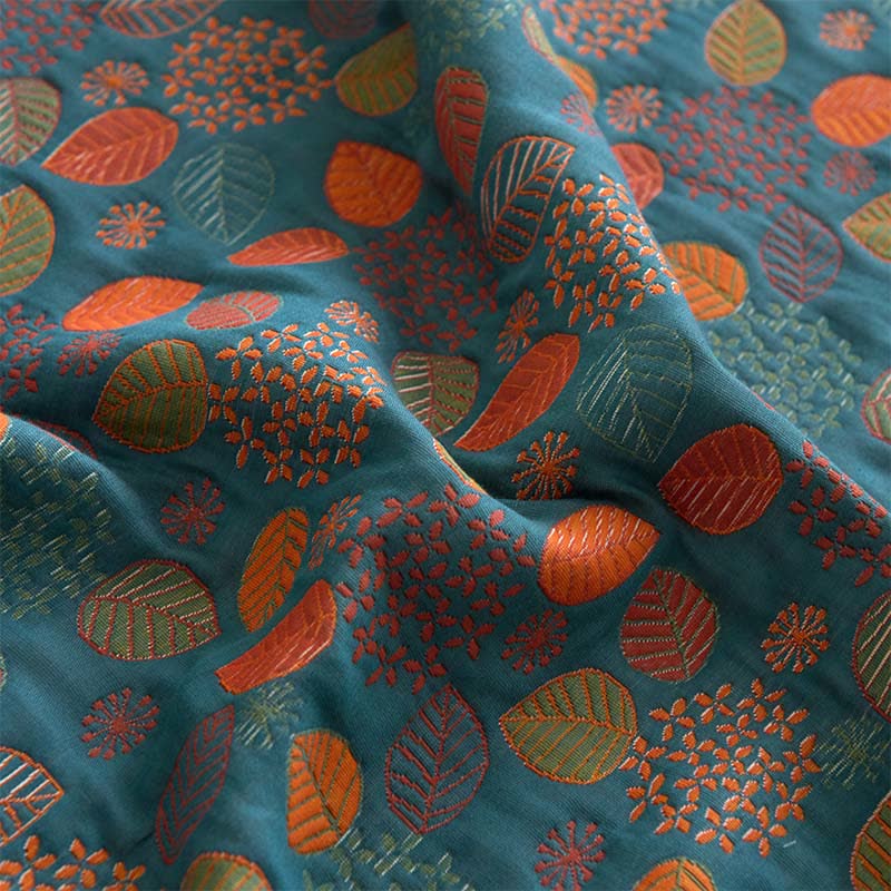 Leaf Print Cotton Gauze  Fitted Sheet - image 6