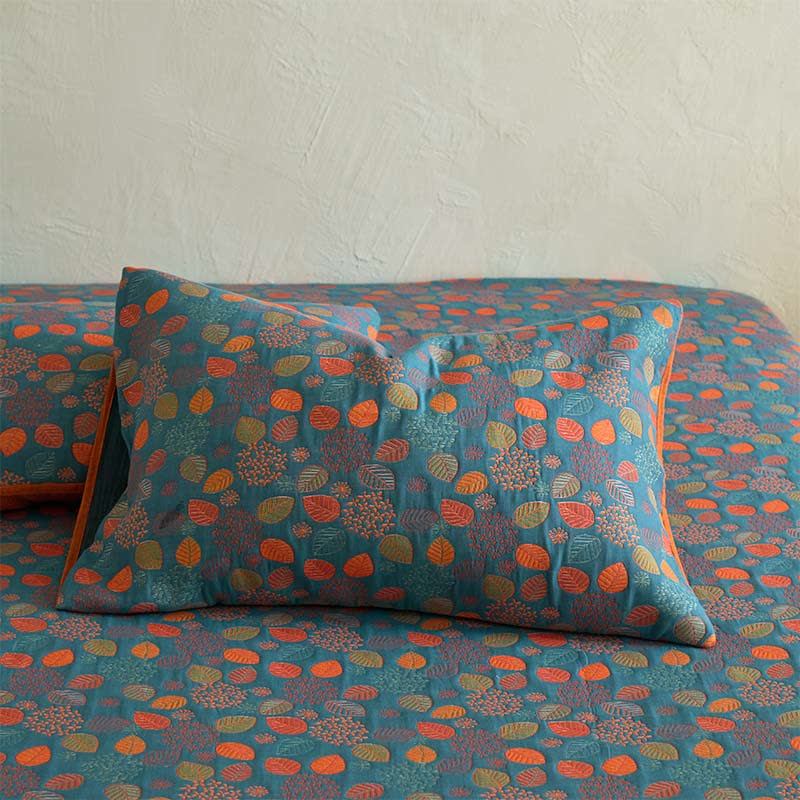 Leaf Print Cotton Gauze  Fitted Sheet - image 4