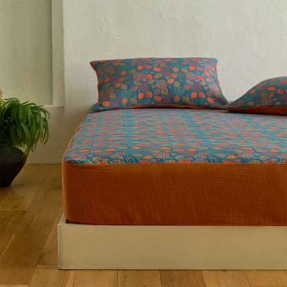 Leaf Print Cotton Gauze  Fitted Sheet - image 3