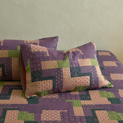 Patchwork Cotton Gauze Jacquard Fitted Sheet - image 4