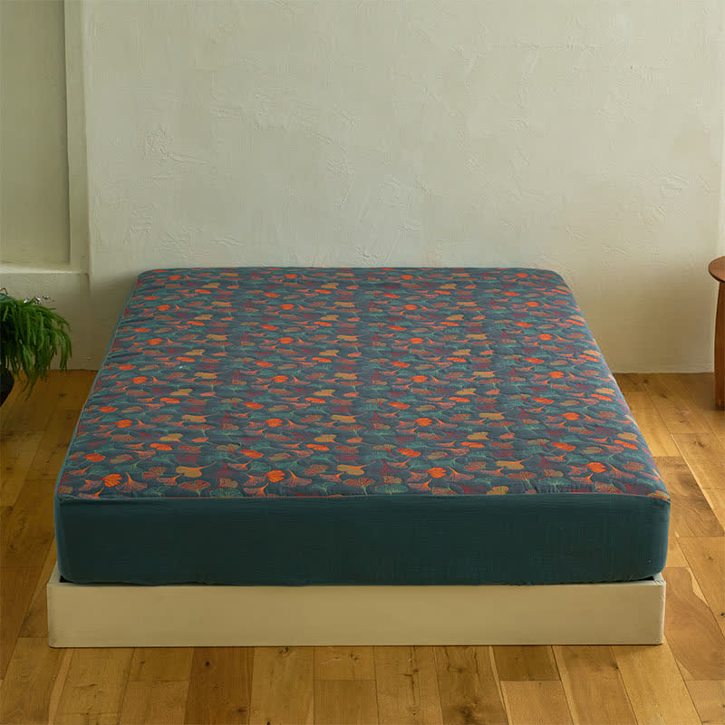 Ginkgo Natural Cotton Gauze Fitted Sheet - image 2