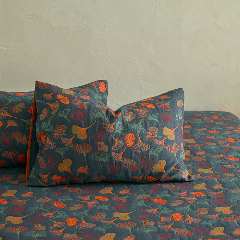 Ginkgo Natural Cotton Gauze Fitted Sheet - image 4