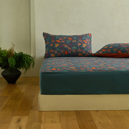 Ginkgo Natural Cotton Gauze Fitted Sheet - image 3