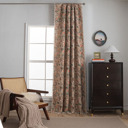 Nature-inspired Leaf Jacquard Tassel Curtain - image 1