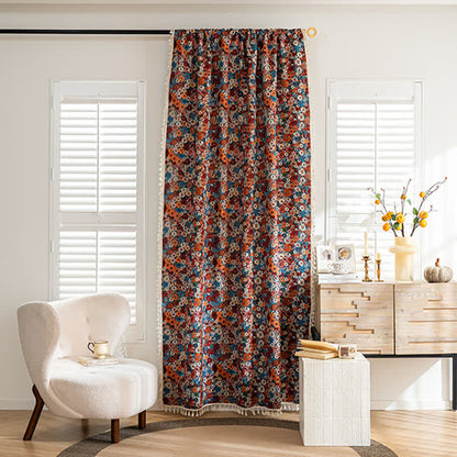 Colorful Daisy Jacquard Tassel Curtain - image 1