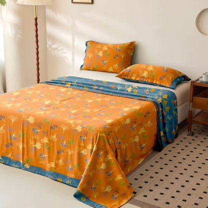 Ginkgo Biloba Cotton Jacquard Sheet Bedspread - image 5